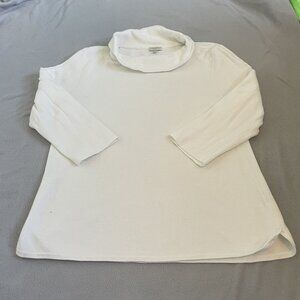 Talbots Sweater Womens XL Mock Turtle Pullover AirKnit Stretch Funnel Neck